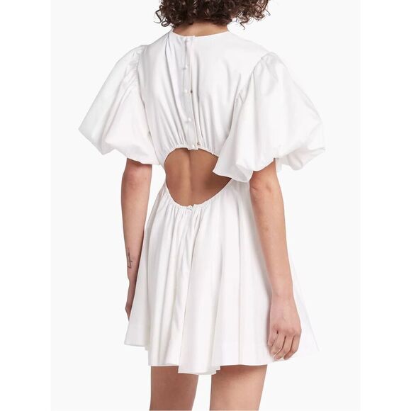 Aje Henriette Cutout Cotton-twill Mini Dress‎ White Size 4 - Picture 10 of 12